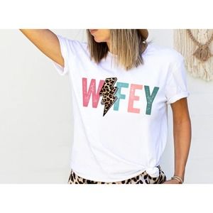 Wifey Lightening Bolt- Full Color- Screen Print Transfer-Heat Transfer